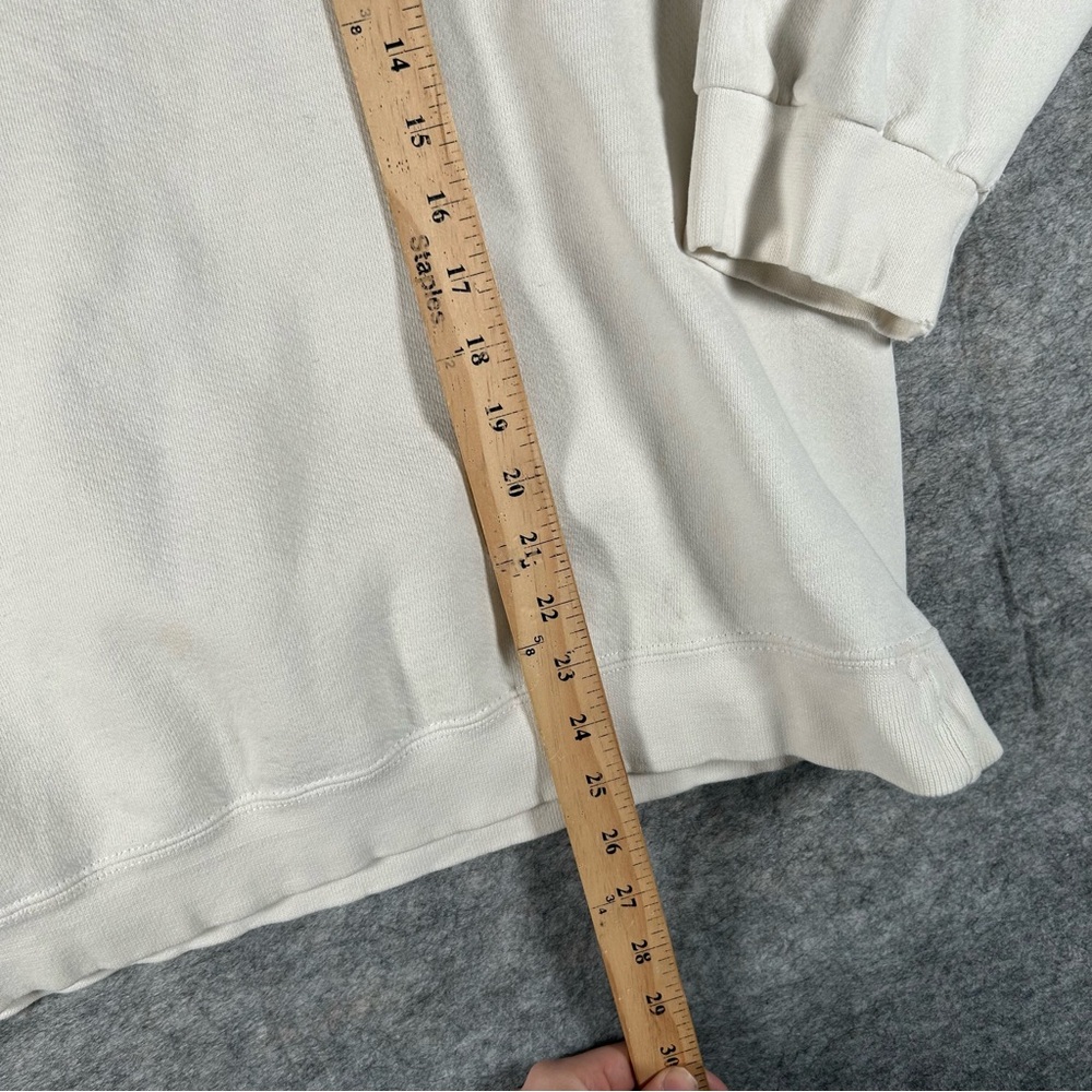 Vintage 90s Nike Sweatshirt Men Medium White Essentials Crew Earthtone Swoosh - Picture 5 of 9